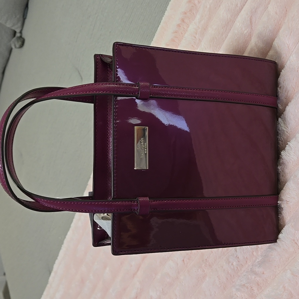 kate spade Patent Leather Tote in Deep Plum - Picture 3 of 12